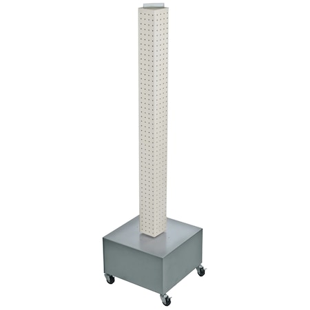 Azar Displays Four-Sided Pegboard Floor Revolving Display Panel Size: 4"W x 48"H 700224-WHT